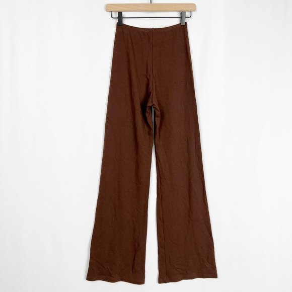 Ponte Flared Leggings High Waisted Rise Made in the USA Retro Bell Bottom Pants - Picture 10 of 11